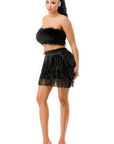 Fringe Metallic Skirt