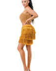 Fringe Metallic Skirt
