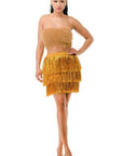 Fringe Metallic Skirt