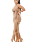 Cut Out Fringe Dress