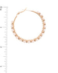 Pearl Bead Rhinestone Wire Wrapped Hoop Earring