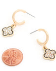 Clover Charm Open Hoop Earring