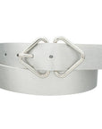 Mirrored Triangle Cracked Pu Buckle Belt
