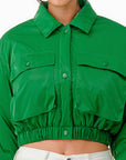 Shiny Puffer Bomber Jacket