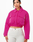 Shiny Puffer Bomber Jacket