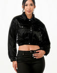 Shiny Puffer Bomber Jacket