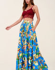 Printed Maxi Skirt With Pockets