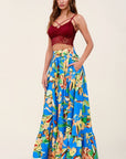 Printed Maxi Skirt With Pockets