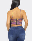 Mesh Print Top