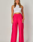 Linen Wide Leg Cargo Pants
