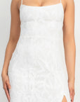 Sequin Back-crisscross Tie Slit Dress