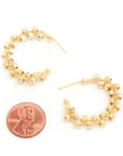 Sodajo Beaded Open Hoop Gold Dipped Earring