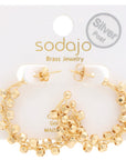 Sodajo Beaded Open Hoop Gold Dipped Earring