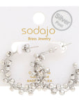 Sodajo Beaded Open Hoop Gold Dipped Earring