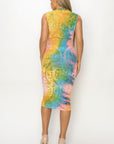 Velvet Burn Out Pattern Sexy Midi Dress