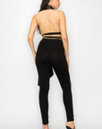 Faux Leather Top Pants Set