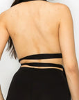 Faux Leather Top Pants Set